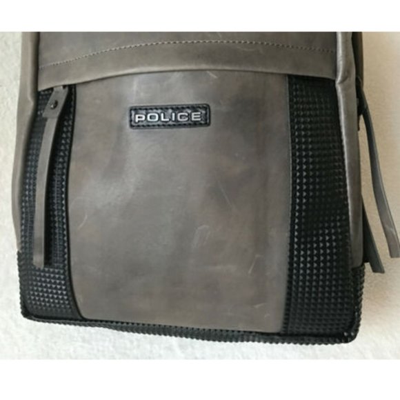 Police Brand Designer Armed Pyramid Grey Backpack - Picture 6 of 7